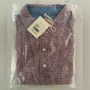 NWT Men’s Faherty Indigo Polo, Size Small, Color Salt Wash Pink